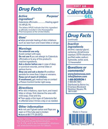 Boiron Calendula Gel First Aid - 2.6 oz (75 g) for Soothing Skin Relief - Buy Online on GoSupps.com