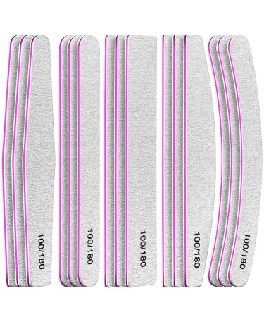 FANDAMEI 15pcs Professional Nail File Set in 5 Shapes 100/180 Grit Double Sided Emery Board Manicure Tools for Natural Nails Care Gel Nail Nail Buffer Files Nail Grooming and Styling for Salon Use 15 Count (Pack of 1) 15.0
