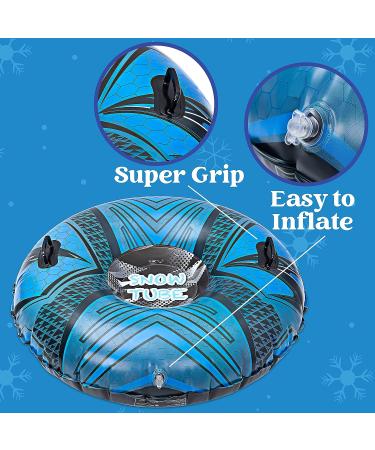 JOYIN Inflatable Snow Tubes 47 & 37 (2 Packs) - Heavy-Duty Snow Tube for Sledding | Winter Fun for Kids & Adults | Family Activities | Sporty Blur+Black - Buy Online on GoSupps.com