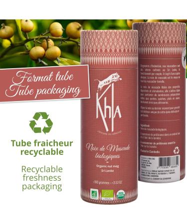 Khla - Organic Whole Nutmeg - 100g Tube - Nutmeg from Sri Lanka - Kitchen & Pastry Ingredient - Rare Asian Spice - Direct Pro - Buy Online on GoSupps.com