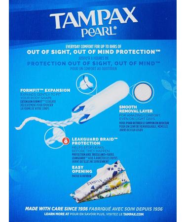 Tampax Pearl Tampons Super Absorbency Unscented, 18 Count - Buy Online on GoSupps.com