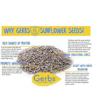 GERBS Unsalted Dry Roasted Sunflower Seed Kernels 2 lbs - Top 14 Allergy Free, Non GMO, Healthy Superfood Snack - Resealable Bag, Gluten & Peanut Free, Vegan, Keto, Kosher Certified - Buy Online on GoSupps.com