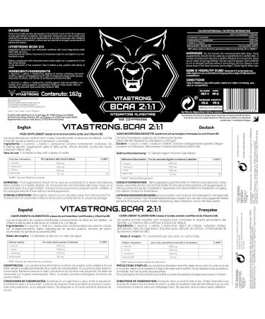 BCAA 2.1.1 Vitastrong Branched Amino Acids | L-Leucine L-Isoleucine L-Valine 100% Pure with Vitamin B6 | Pre & Post Workout Supplement - Buy Online on GoSupps.com