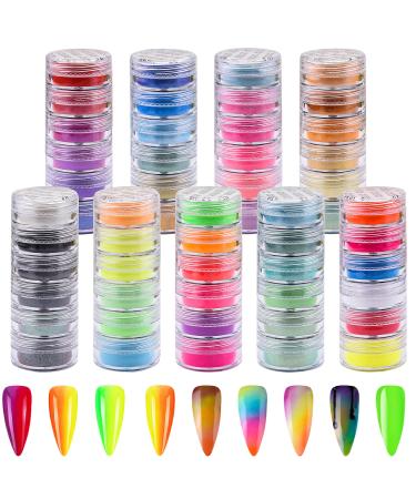 Duufin 54 Colors Nail Pigment Powder Pigment Nail Powder Glitter Nail Powder Nail Powder for DIY Nail Art Decoration Flaming - Buy Online on GoSupps.com