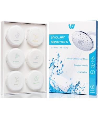 6 Shower Steamers Set   Natural Organic Shower Bombs   Eco Designed Shower Steamers   Essential Oils for Home Spa   in Shower Steamer Spa Gifts - Vaporizing Shower Tablets   Mom and Wife   Gift Set