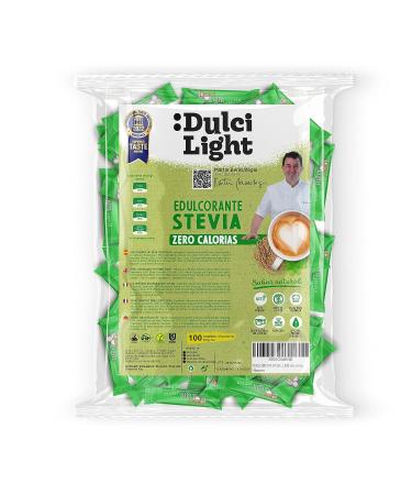 Dulci Light Stevia Sweetener - 100 Calorie-Free Bags | Natural Sugar Substitute for Drinks & Food - Shop Internationally! - Buy Online on GoSupps.com