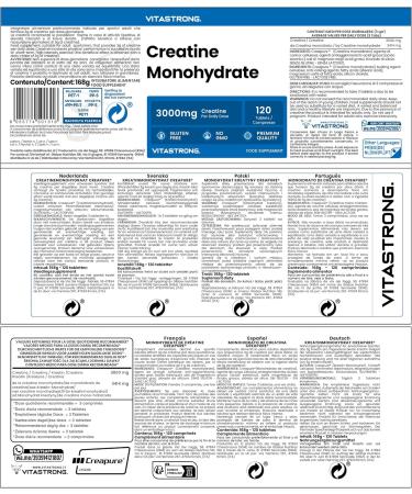 100% CRAPURE Creatine Monohydrate Capsules - Vitastrong | Fine & Soluble for Muscle Mass & Pre-Workout Boost | International Shipping Available - Buy Online on GoSupps.com