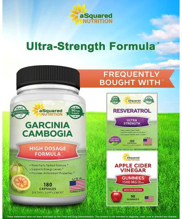 Garcinia Cambogia 1600mg - 180 Capsules | Natural Pure Extract Pills with Ultra HCA | Top Supplement to Gummies, Drops, Tea & Powder - Buy Online on GoSupps.com