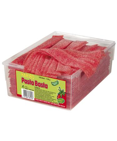 Haribo Pasta Basta Sour Strawberry 150 Pieces in Box 1125 gram 1.12 kg (1 pack)