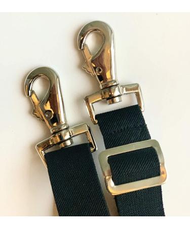 Majestic Ally Pack of 2 Adjustable Length Horse Blanket Sheet Replacement Elastic Leg Strap with Double Swivel Snaps - Black - Buy Online on GoSupps.com