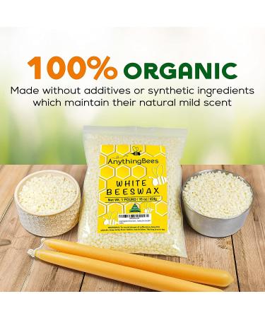 Anythingbees Handmade Beeswax Pellets - 100% Natural Pure Grade Triple Filtered Bees Wax for DIY Lip Balm Lotions & Organic Candles - Buy Online on GoSupps.com