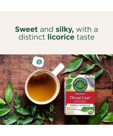 Traditional Medicinals - Organic Throat Coat Herbal Tea (Pack of 6) - Relief of Minor Throat Irritation - Sustainably Sourced Fair Wild Ingredients - 96 Tea Bags Total Throat Coat 16 Count (Pack of 6) - Buy Online on GoSupps.com