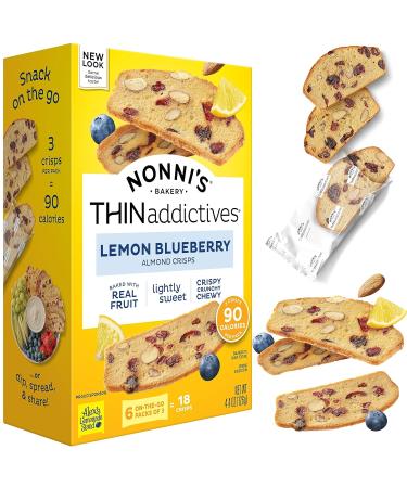 Nonni's THINaddictives Almond Italian Cookie Thin - Lemon Blueberry - 4.4 Oz.
