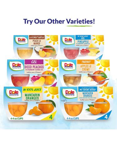 Dole Peaches & Creme Parfait Fruit Bowls - Gluten-Free Healthy Snack - 4.3 Oz (Pack of 24) - Buy Online on GoSupps.com