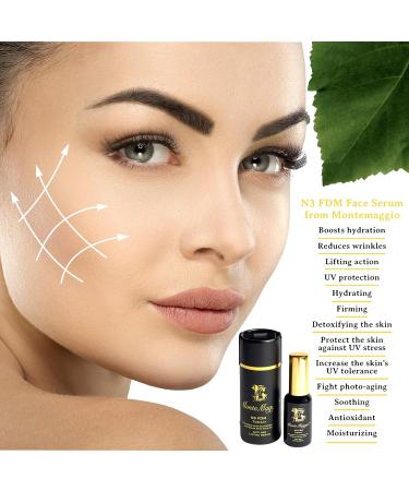 Montemaggio - Anti-Ageing Facial Serum | Anti-Wrinkle Remover | Contains Glucuronic Acid Red Grape Stem Cells Vitamin E and Allantoin | Reduces Acne | Detoxifies the Skin | Made in Italy | 30ml - Buy Online on GoSupps.com