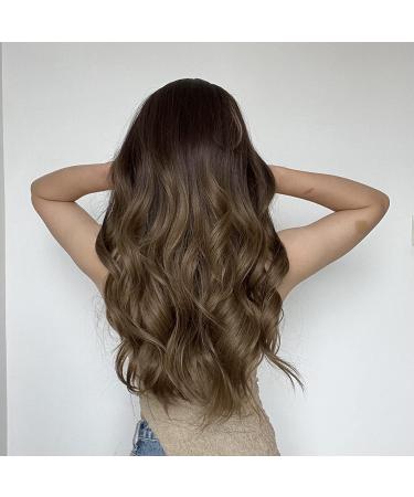 EMMOR Brown Long Curly Wig with Bangs - Heat Resistant Natural-Looking Synthetic Hair - Buy Online on GoSupps.com
