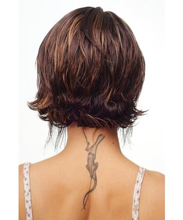 Wig Me Up Women's Short Wig - Black Brown Mahogany Mix with Blonde Highlights | Leeza-1Bt33-H27k - Explore International Shipping - Buy Online on GoSupps.com