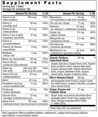 Rainbow Light Men's One Multivitamin - 150 Tablets for Optimal Health - Buy Online on GoSupps.com