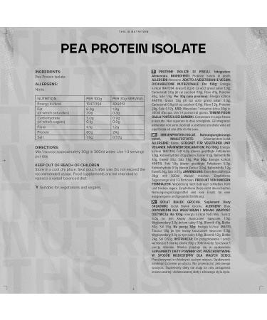 Bulk Pea Protein Isolate Powder Vegan Protein Shake 500 g Unflavoured 500g - Buy Online on GoSupps.com
