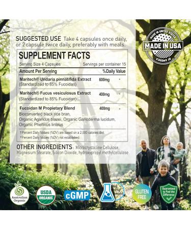 NANOWELL Fucoidan M Brown Seaweed Complex with Black Rice Bran Mushroom Blend & Root Extracts 60 Capsules | Gluten-Free Made in USA - Buy Online on GoSupps.com