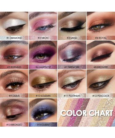 FOCALLURE Diamond Glitter Eyeshadow - Waterproof Metallic Shimmer Eye Shadow - Buy Online on GoSupps.com