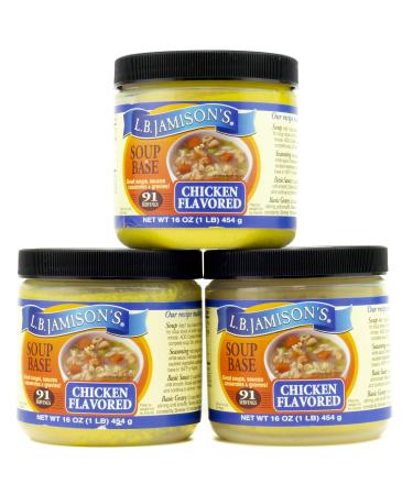 L.B. Jamison's Chicken Flavored Soup Base 16 Ounce (Pack of 3)3