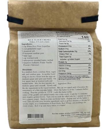 Authentic Foods Superfine White Rice Flour - 3lb | Premium Quality Gluten-Free Flour - Buy Online on GoSupps.com