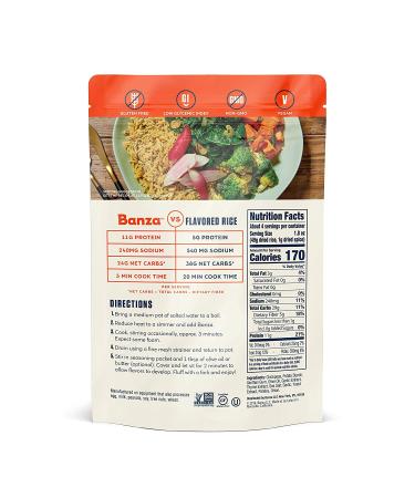 Banza Chickpea Rice 8oz Bag (Pack of 6) - High Protein, Low Carb, Gluten-Free, Vegan - Garlic Olive Oil Flavor - Buy Online on GoSupps.com