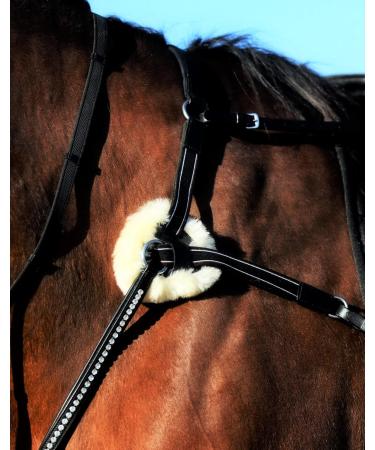 Tysons Breeches 5 Point Breastplate - Halla Lambskin Rhinestone Glitter Leather Black with Martingale for Thoroughbreds - International Shipping Available - Buy Online on GoSupps.com