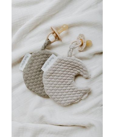 BO BABYS ONLY Moon-Shaped Pacifier Cloth - Sky Cotton & Teddy Fabric - 20x20 cm for Girls - Old Pink - Buy Online on GoSupps.com