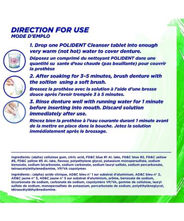 Polident Denture Cleanser 3 Minute - 40 Tablets | Fast Acting Formula - Buy Online on GoSupps.com
