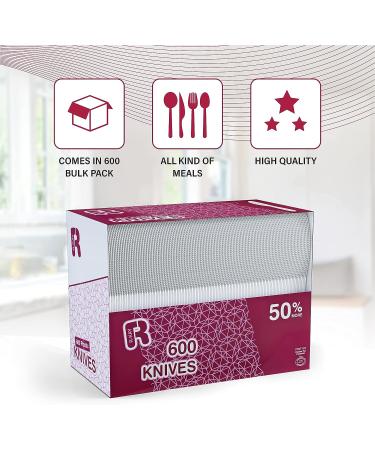 R-kay Plastic Knives 600 Pack - Medium Weight Silverware - Disposable Knives for All Gatherings - Buy Online on GoSupps.com