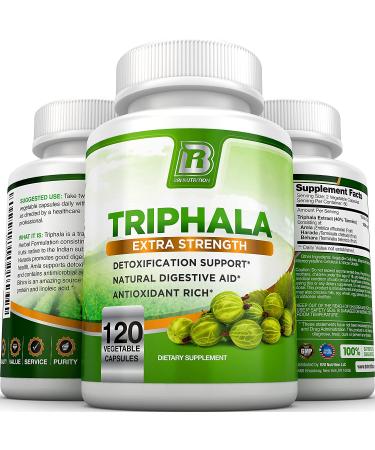 BRI Nutrition Triphala 1000mg - Pure Himalaya Extract - 120 Veggie Capsules - 60 Day Supply - Buy Online on GoSupps.com