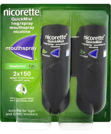 Nicorette QuickMist Mouth Spray Duo Pack Fresh Mint 1 mg (Stop Smoking Aid) - Buy Online on GoSupps.com