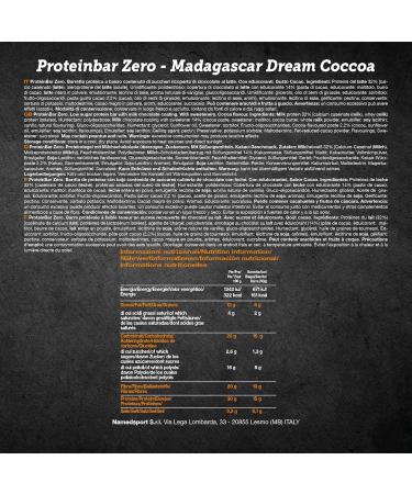 Namedsport Proteinbar Zero - Gluten-Free Cocoa Protein Bar 35% Protein Perfect Snack & Post-Workout | 12-Pack from Italy - Buy Online on GoSupps.com