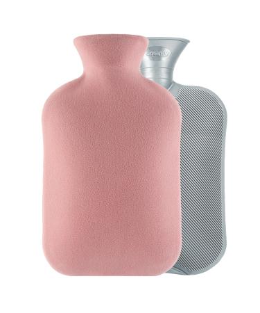 samply Hot Water Bottle with Soft Cover 2L Hot Water Bag for Neck and Shoulder Pain Relief Hot and Cold Therapies Hand Feet Warmer Pink Light Pink