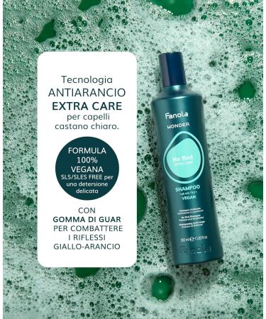 Fanola Wonder No Red Shampoo | Remove Red Tones & Reflections | For Natural or Coloured Brown Chestnut or Auburn Hair 1 l (Pack of 1) - Buy Online on GoSupps.com