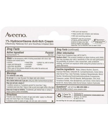 Aveeno Maximum Strength 1% Hydrocortisone Anti-Itch Cream - 1 Oz | Eczema, Psoriasis, Insect Bites Relief - Buy Online on GoSupps.com