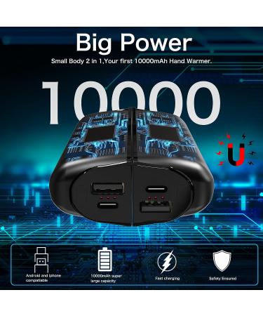 INNOPAW Hand Warmers Rechargeable,10000mAh Split-Magnetic 2 Pack,Electric Reusable Hand Warmers Power Bank Portable Charger,3 Levels,Outdoor in Winter Black - Buy Online on GoSupps.com