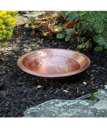 Achla Designs 201-9903 Hammered Solid Bowl w/Rim Birdbath Satin Copper - Buy Online on GoSupps.com
