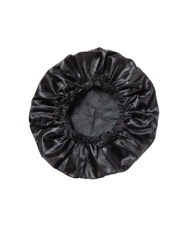 KISS COLORS & CARE Silky Satin XL Bonnet Cap - Protective & Gentle Fabric - Slip-Free Elastic Band - Breathable & Stylish Sleep Cap - Black - Buy Online on GoSupps.com