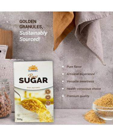 Sunbec Raw Sugar 100% Natural Brown Sugar- Kosher Certified - 500 g (Pack of 1) (Package May Vary) - Buy Online on GoSupps.com