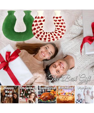 Bringluck2u Neck Heat Bottle - 1L Natural Rubber with Removable Fleece Cover for Cozy Nights & Pain Relief - Ideal for Adults & Children - Green - Buy Online on GoSupps.com