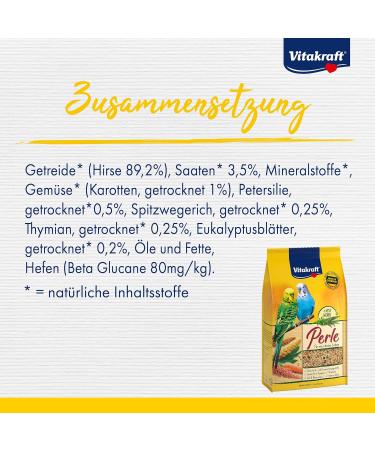 Vitastropic Sittich Pearl Bird Feed for Budgies - Herbal Enriched Sugar-Free 500g Eco-Friendly Bag - Buy Online on GoSupps.com