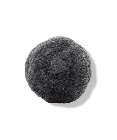100% PURE Konjac Sponge  Charcoal  Facial Cleansing Brush  Exfoliating Brush for Face  Made with Bamboo Charcoal  Facial Brush for Sensitive Skin - 1 Piece
