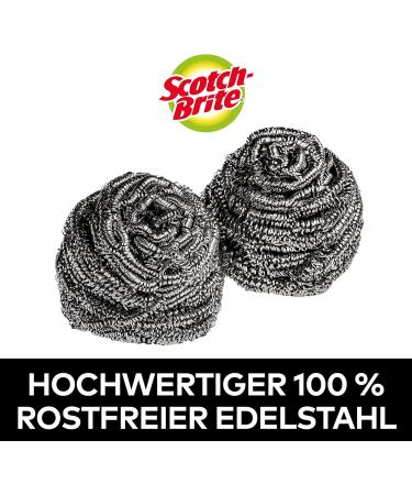 Scotch-Brite Stainless Steel Scourer - 12 Rust-Resistant Spiral Metal Pads for Powerful Cleaning | Effective Scrubbing Pad with Spirals - Buy Online on GoSupps.com