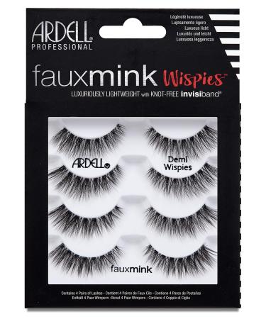 Ardell False Lashes Faux Mink Demi Wispies Multipack, 1 pk x 4 pairs 4 Pair (Pack of 1) Faux Mink Demi Wispies