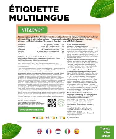 Poudre de MSM - 1 kg (1000 g) - 99 9% de M thylsulfonylm thane Cristallin Pur - Facteur Mesh 40-80 - Soufre Organique - V gane Sans Additifs - Buy Online on GoSupps.com