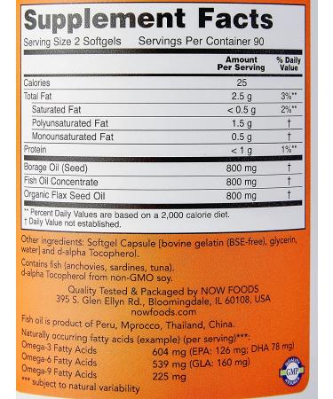 Now Foods Super Omega 3-6-9, 1200mg, 180 Softgels â€“ Premium Omega Fatty Acids for Heart & Joint Health - Buy Online on GoSupps.com