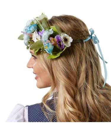 Buy Dressforfun 302786 Blumen Headband | Adjustable Flower Wreath for Weddings & Costume Parties - Purple Turquoise Green - Buy Online on GoSupps.com